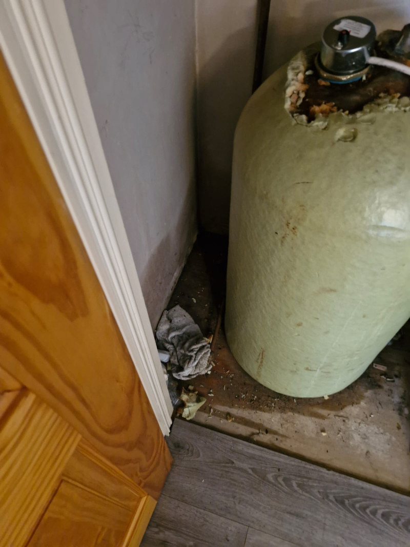 Old defunct cylinder in need of replacement by EPC Plumbing & Heating, Monaghan, Meath & Dublin, Ireland